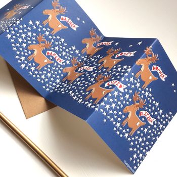 Rudolph And Reindeers Concertina Card Or Pack Of Cards, 3 of 5