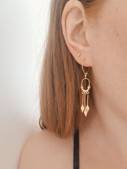 Rava 18k Gold Plated Stud Earrings, 5 of 5