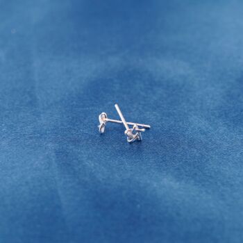 Tiny Star 925 Sterling Silver Stud Earrings, Dainty, Minimalistic, 6 of 9