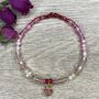 Ombre Red Bracelet With Pearls And Heart Charm, thumbnail 2 of 8