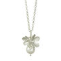 Silver Blossom Flower Pearl Necklace, thumbnail 1 of 5