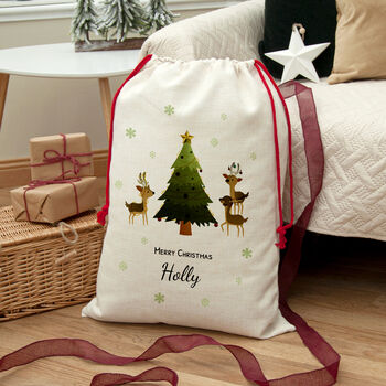 Personalised Christmas Reindeer Family Christmas Sack, 2 of 4