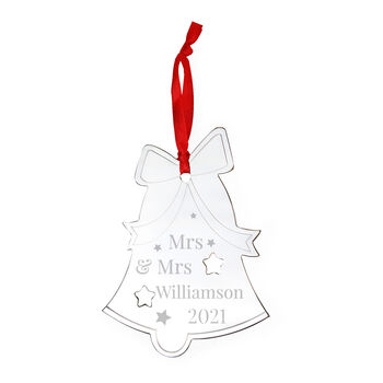 Personalised Mr And Mrs Bell Tree Decoration, 2 of 3