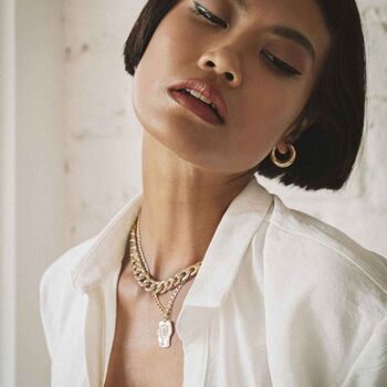 Clara Chunky Statement Gold Chain Necklace, 3 of 4