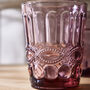 Aurielle Embossed Rose Quartz Tumbler Glass, thumbnail 2 of 4