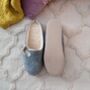 Grey Felt Mule Slippers With Cream Leather Details, thumbnail 4 of 7