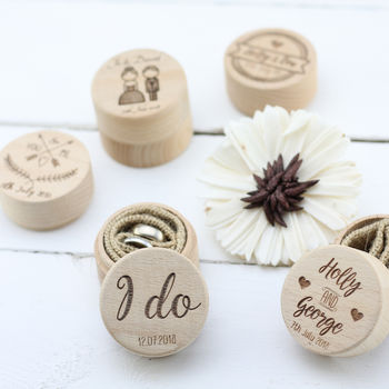 Personalised Wooden Wedding Ring Box In Nine Designs, 11 of 12