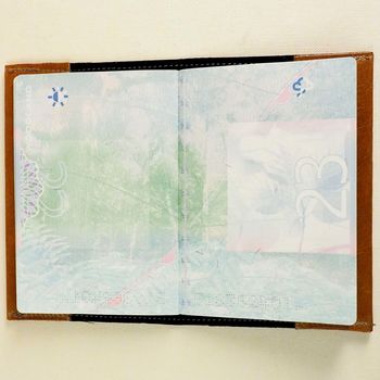 Personalised Leather Passport Holder With World Map, 8 of 12