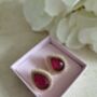 Dark Pink Gold Pearl Stud Earrings, thumbnail 5 of 5