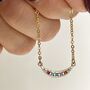 Rainbow Gemstone Half Moon Necklace, thumbnail 2 of 2