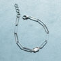 Sterling Silver Cubic Zirconia Paperclip Chain Bracelet, thumbnail 1 of 6