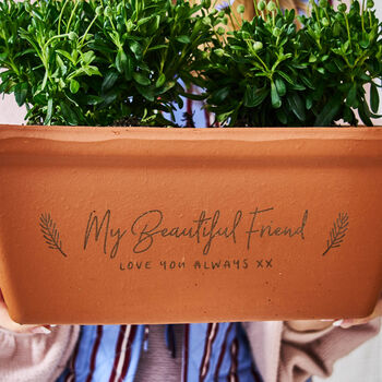 Personalised Gift Terracotta Trough / Window Box, 2 of 2