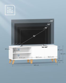 Tv Stand Cabinet For 65 Inch Tv Adjustable Shelves, 11 of 12