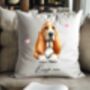 Personalised Basset Hound Hearts Cushion Cover Gift, thumbnail 1 of 2