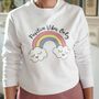 Rainbow Positive Vibes Fashion Sweatshirt, thumbnail 1 of 3