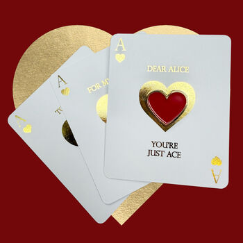 Ace Of Hearts Two Heart Brooch Gift Card, 4 of 4