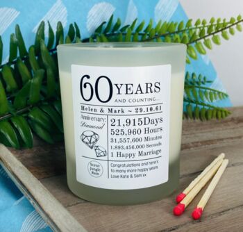 Personalised 60th Anniversary Years And Counting Candle, 2 of 11