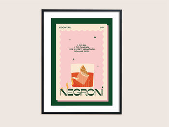 Retro Negroni Cocktail Print, 2 of 4