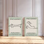 Picasso Cat And Dog Line Drawing Set Of Two Art Prints, thumbnail 2 of 4