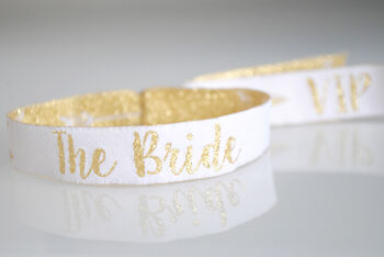 The Bride White / Gold Hen Party Wristband, 5 of 8
