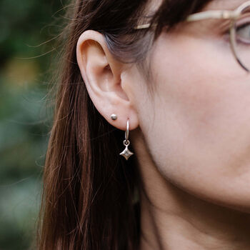 Moon And Star Huggie Hoop Earrings, 3 of 6