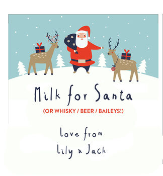 Milk For Santa Personalised Christmas Coaster, 2 of 4