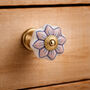 Set Of Two Ceramic Pink Flower Melon Drawer Pulls, thumbnail 1 of 2