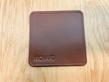 Personalised Leather Coaster, Conker Brown, 11 of 11