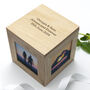 Personalised Oak Couples Photo Cube Keepsake Box, thumbnail 1 of 4