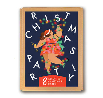 Pack Of Eight Christmas Party Cards, 7 of 10