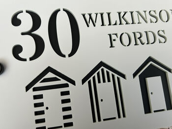Personalised Beach Huts Design House Sign Acrylic, 4 of 9