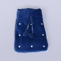 Cerulean Blue Velvet Embroidered Mini Hot Water Bottle, thumbnail 2 of 3