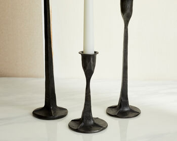 Nile Iron Black Candle Holder Set, 4 of 4