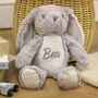 Personalised Grey Bunny Soft Toy For Baby, thumbnail 5 of 10