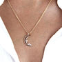 Sterling Silver Moon And Diamante Star Necklace, thumbnail 5 of 10