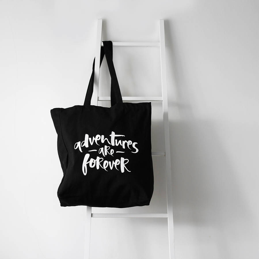 &#39;adventures Are Forever&#39; Cotton Canvas Tote Bag By Too Wordy | 0