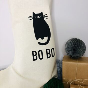 Personalised Christmas Cat Stocking, 5 of 7