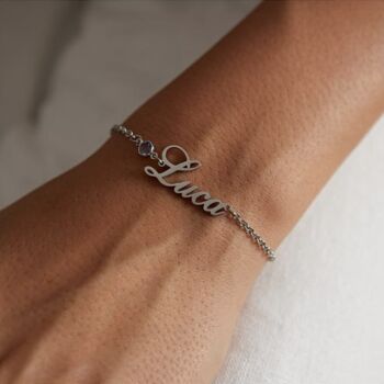 Personalised Name And Gemstone Bracelet, 4 of 6