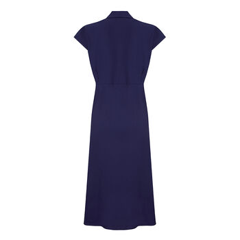 Petal Sleeve Forties Style Dress In French Navy Crepe, 4 of 4