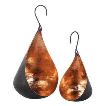 Two Autumn Copper Hanging Tea Light Candle Holders, 2 of 10