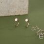 Tiny Dot Huggie Hoop Earrings In Sterling Silver, thumbnail 4 of 11