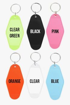 Personalised Custom Text Motel Keychain Keyring, 2 of 10