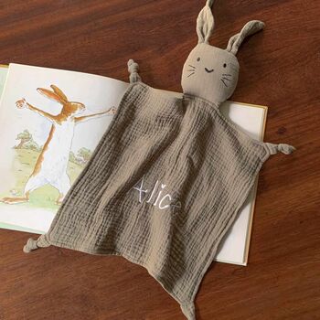Personalised Organic Cotton Easter Bunny Baby Comforter, 4 of 12
