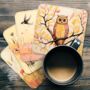 Whimsical Wildlife Set Of Four Pu Leather Coasters, thumbnail 2 of 8