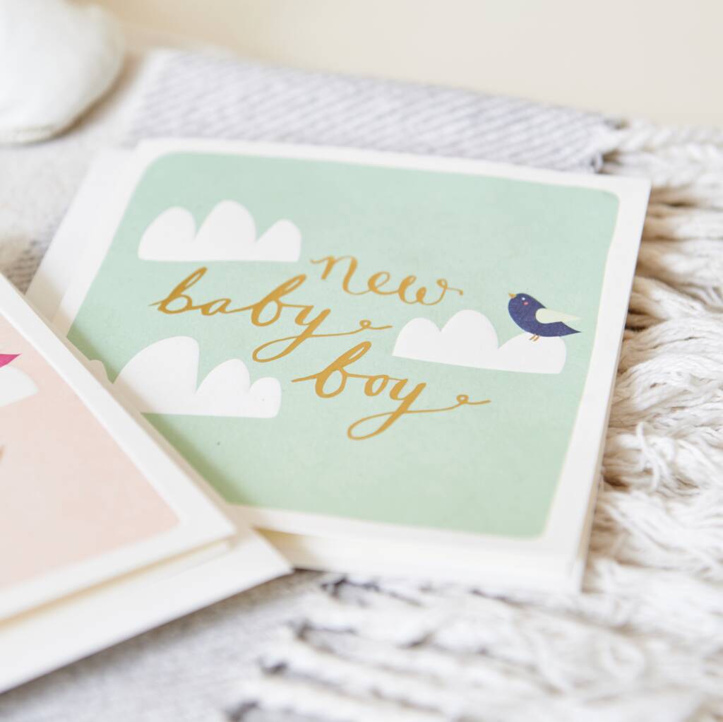 New Baby Gold Embossed Gift Card By HELLO LOVELY