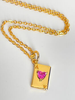 Ace Of Hearts Necklace In Gold Plate, 3 of 5