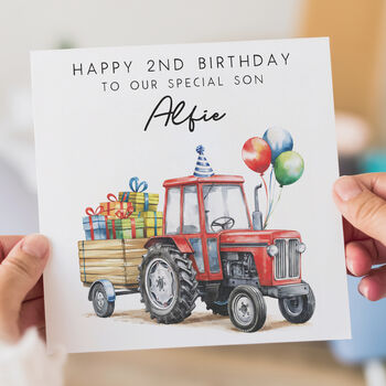 Personalised Tractor Birthday Card, 3 of 3