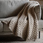 Natural Herringbone Throw, thumbnail 1 of 3