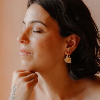 Terra Creole 18k Gold Plate Hoop Earrings, 3 of 5