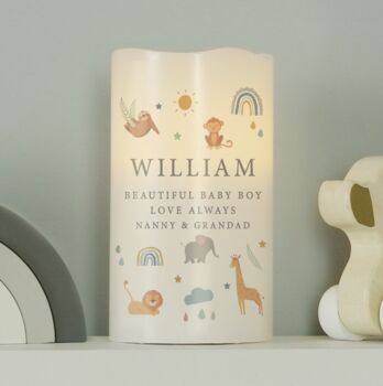 Personalised Safari Animals LED Candle, 4 of 4